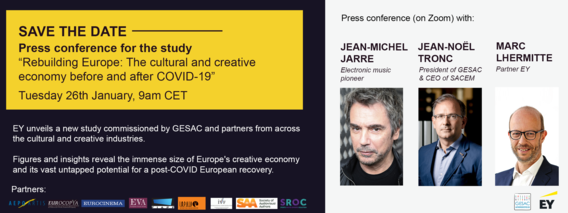 Tisková konference – Obnova Evropy: kulturní a kreativní průmysl před covidem-19 a po něm