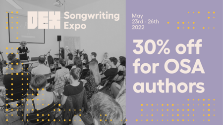 Učte se od hudebních profesionálů na DEX Songwriting Expo 2022 a získejte speciální 30% slevu na vstupenky pro autory zastupované OSA